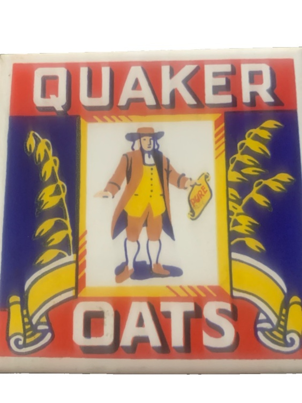 Vintage Quaker Oats 1983 Ceramic Tile Coaster Trivet